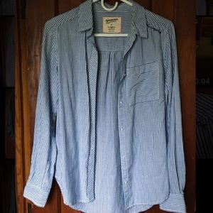 Light button down blouse with embroidered accent